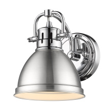 Golden 3602-BA1 CH-PW - Yep by Golden Lighting Duncan 1-light Vanity in Chrome and Pewter shade
